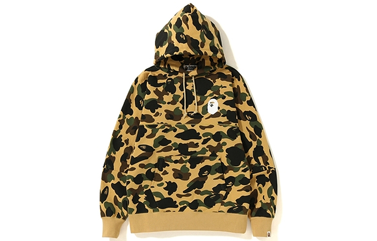 BAPE 1ST Camo Big Logo Pullover Hoodie Yellow Camo Unisex 1F20-114-006YELLOW
