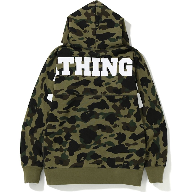 Bape 1st Camo Big Logo Wide Pullover Hoodie Green 圖 2