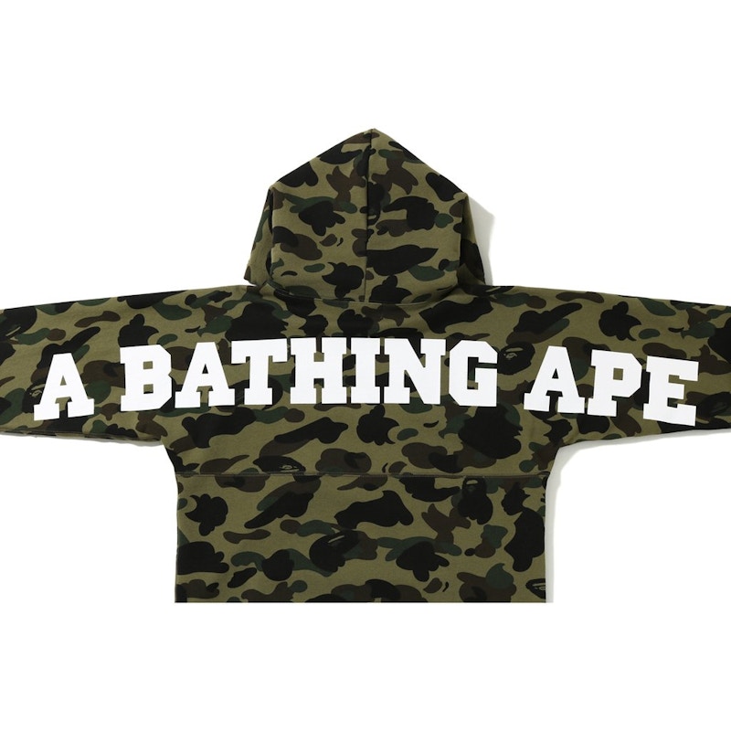 Bape 1st Camo Big Logo Wide Pullover Hoodie Green 圖 3