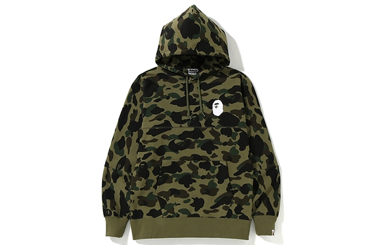 BAPE 1ST Camo Big Logo Wide Pullover Hoodie Green Camo Unisex 1F20-114-006GREEN