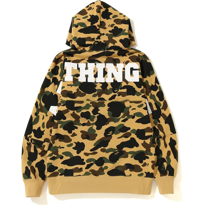 Bape 1st Camo Big Logo Wide Pullover Hoodie Yellow 圖 2