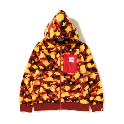 Bape 1st Camo Boa Wide Full Zip Hoodie Orange