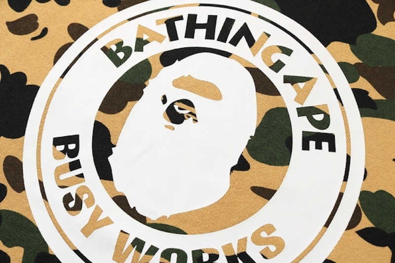 Bape 1st Camo Busy Works Crewneck Yellow 圖 2