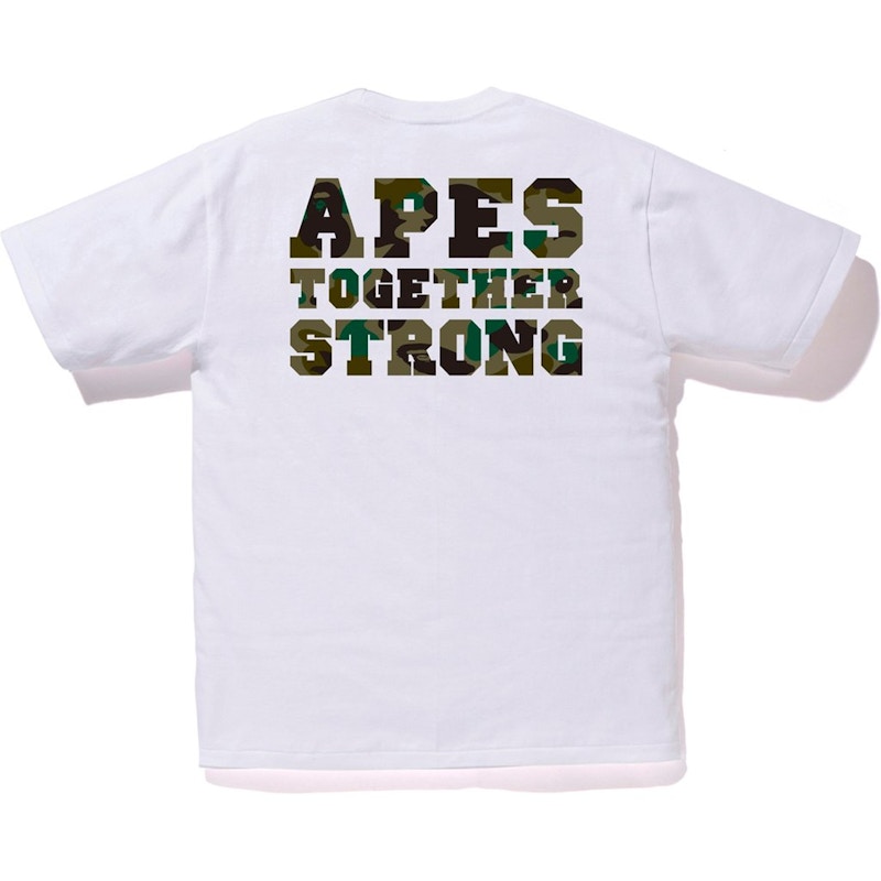 Buy Bape 1st Camo College ATS 白綠色T恤