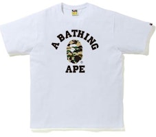 BAPE 1st Camo College Tee White Yellow