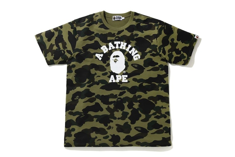 BAPE 1st Camo College Wide Fit Tee Green