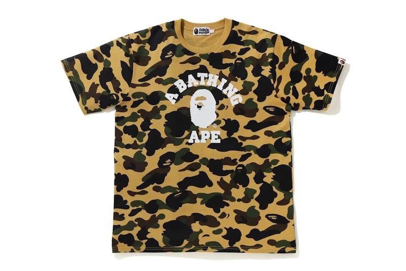Buy BAPE 第一代迷彩寬版黃T恤