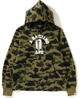 Bape 1st Camo College Wide Pullover Hoodie Green Bape 1st Camo College Wide Pullover Hoodie Green