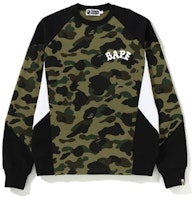 Bape 1st Camo Color Block Crewneck Green Bape 1st Camo Color Block Crewneck Green