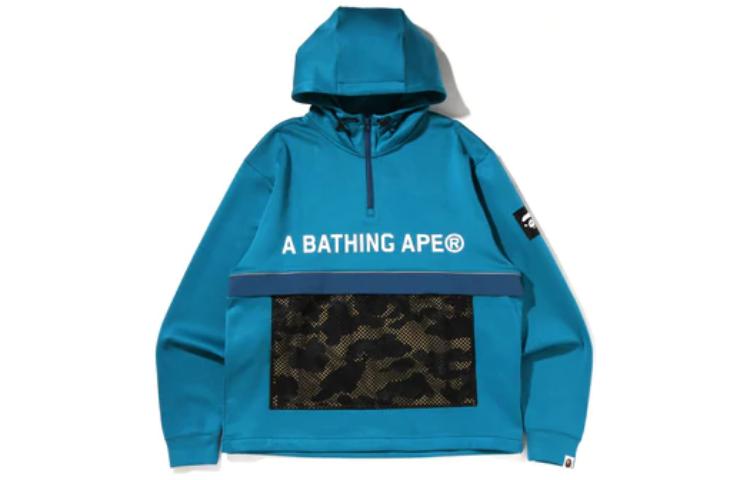 BAPE 1st Camo Colorblock Half-Zip Pullover Hoodie 1i30-114-006