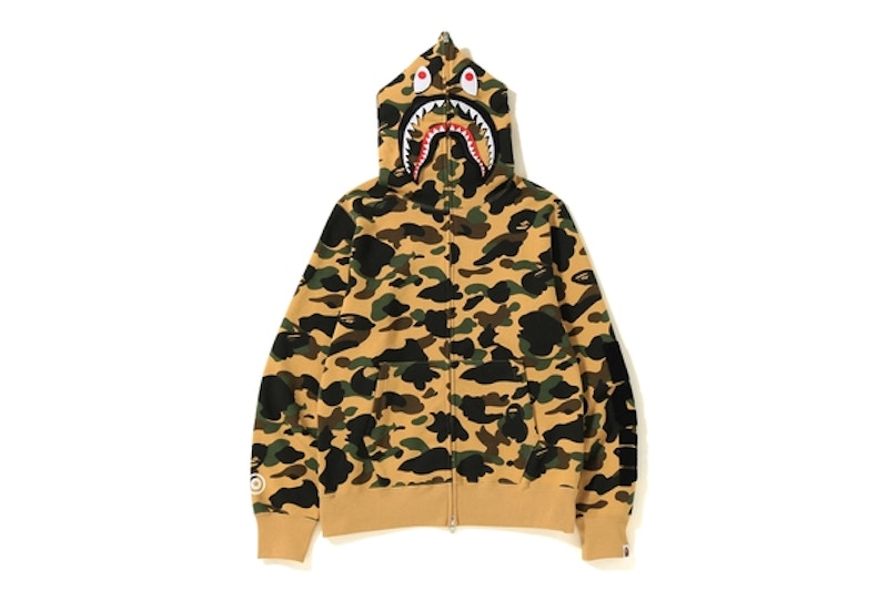 Order ベイプ シャークパーカー イエロー (着脱式カモ)
