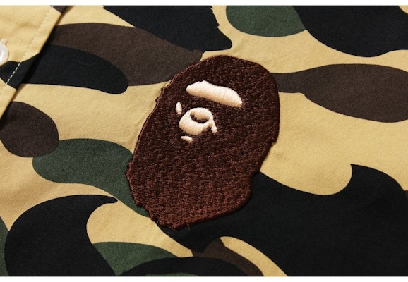 Bape 1st Camo Large Ape Head BD Shirt Yellow Order Bape 1st Camo Large Ape Head BD Shirt Yellow