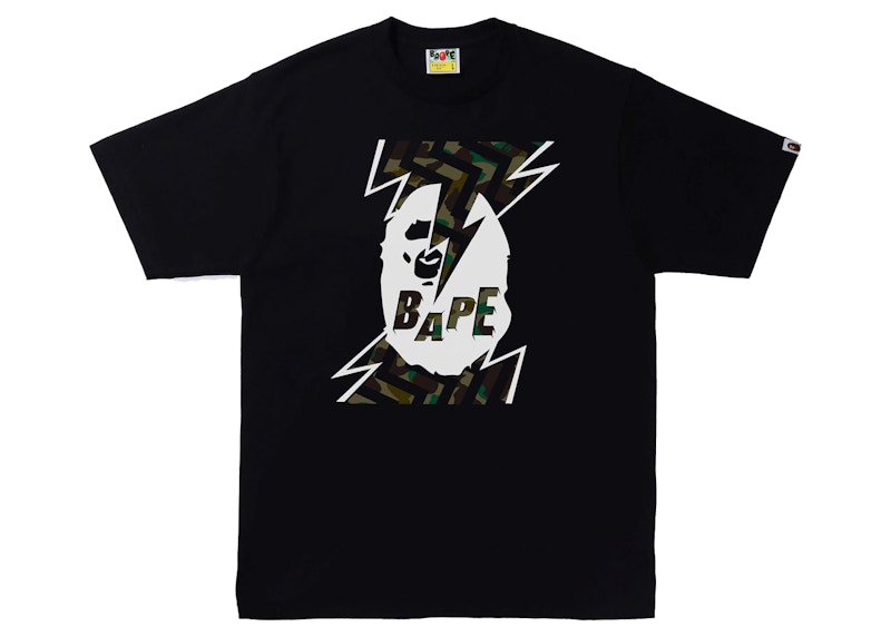 BAPE 1st Camo Lightning Ape Head Tee (SS22) Black/Green