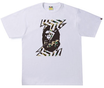 Kaos BAPE 1st Camo Lightning Ape Head (SS22) Putih/Kuning Buy Kaos BAPE 1st Camo Lightning Ape Head (SS22) Putih/Kuning
