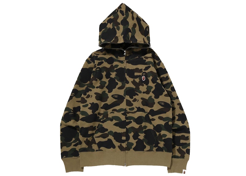 Buy 베이프 1st 카모 원포인트 후드 집업 '그린' 
