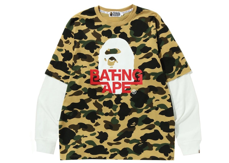 BAPE 1st Camo Relaxed Fit Layered L/S Tee Yellow