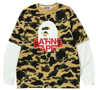 BAPE 1st Camo Relaxed Fit Layered Baju Lengan Panjang Kuning Buy BAPE 1st Camo Relaxed Fit Layered Baju Lengan Panjang Kuning