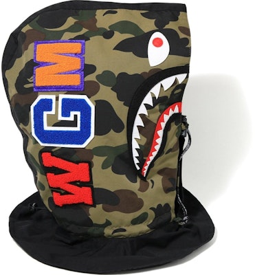 Bape 1st Camo Shark Face Mask Green Order Bape 1st Camo Shark Face Mask Green