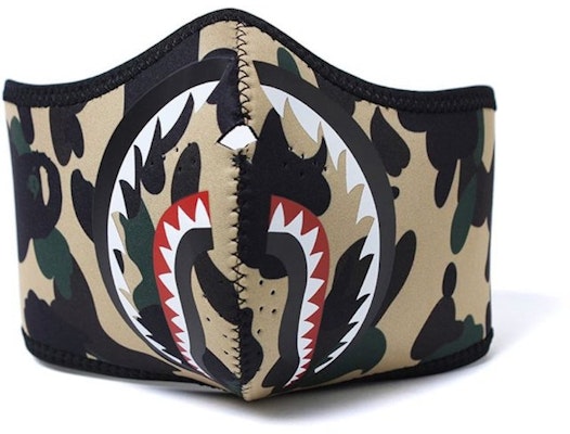 Bape 1st Camo Shark Face Mask Yellow Buy Bape 1st Camo Shark Face Mask Yellow