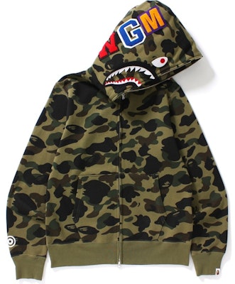BAPE 1st Camo Shark Full Zip Hoodie Green Buy BAPE 1st Camo Shark Full Zip Hoodie Green