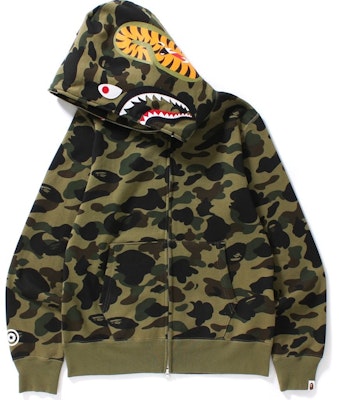 BAPE 1st Camo Shark Full Zip Hoodie Green Order BAPE 1st Camo Shark Full Zip Hoodie Green