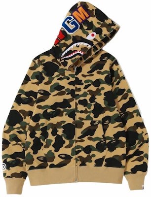 BAPE 1st Camo Shark Full Zip Hoodie Yellow Buy BAPE 1st Camo Shark Full Zip Hoodie Yellow