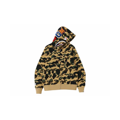 BAPE 1st Camo Shark Full Zip Hoodie Yellow