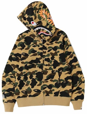 BAPE 1st Camo Shark Full Zip Hoodie Yellow Order BAPE 1st Camo Shark Full Zip Hoodie Yellow