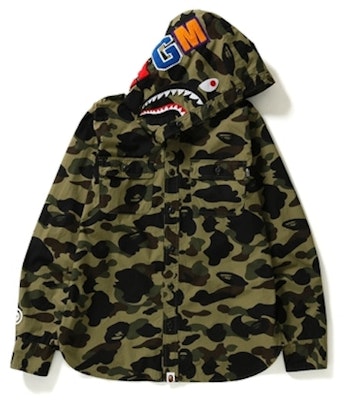 Bape 1st Camo Shark Hoodie Shirt Green Buy Bape 1st Camo Shark Hoodie Shirt Green
