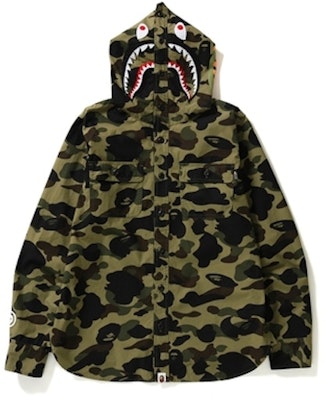 Bape 1st Camo Shark Hoodie Shirt Green Lookbook Bape 1st Camo Shark Hoodie Shirt Green