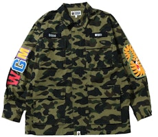 BAPE 1st Camo Shark Relaxed Fit Military Shirt Green BAPE 1st Camo Shark Relaxed Fit Military Shirt Green