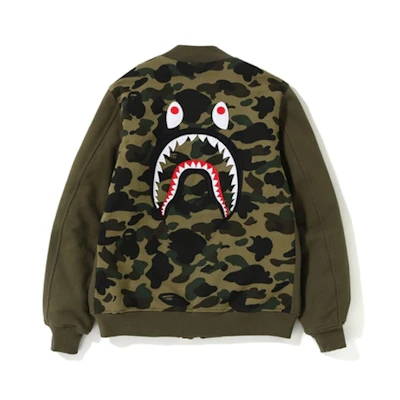 BAPE 1st Camo Shark Sweat MA-1 Olive/Green