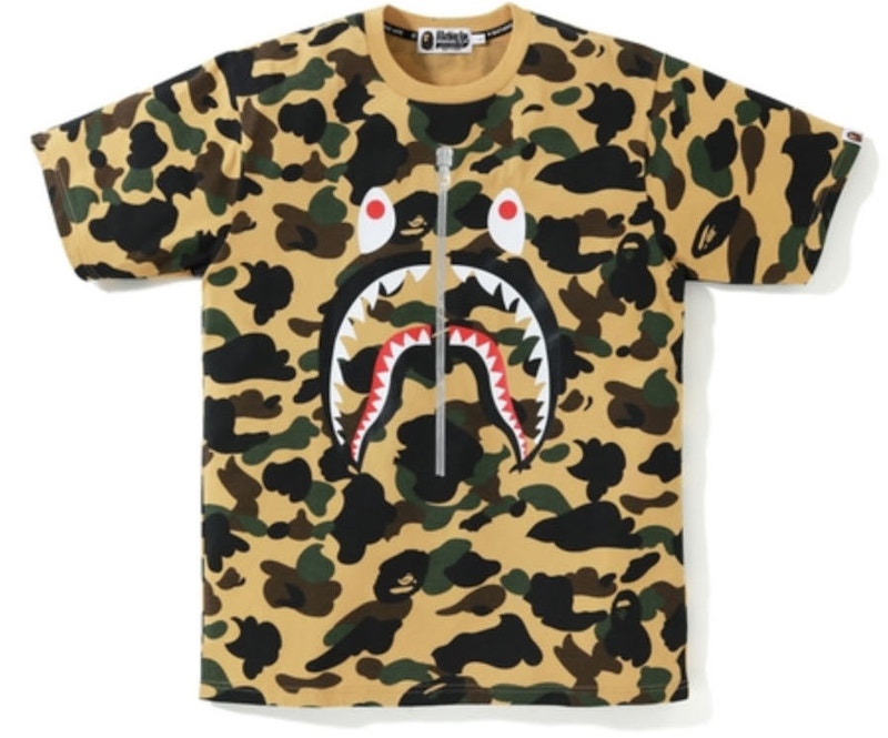Bape 1st Camo Shark Tee Yellow Camo