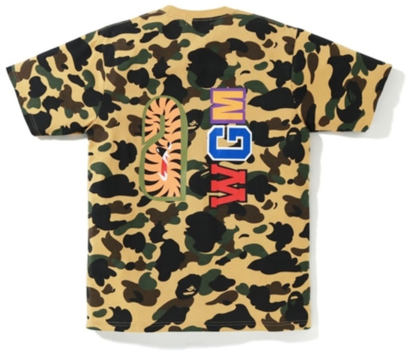 Bape 1st Camo Shark Tee Yellow Camo 圖 2