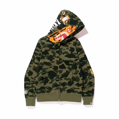BAPE 1st Camo Tiger Full Zip Hoodie Green