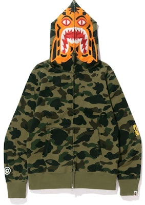 BAPE 1st Camo Tiger Full Zip Hoodie Green Lookbook BAPE 1st Camo Tiger Full Zip Hoodie Green