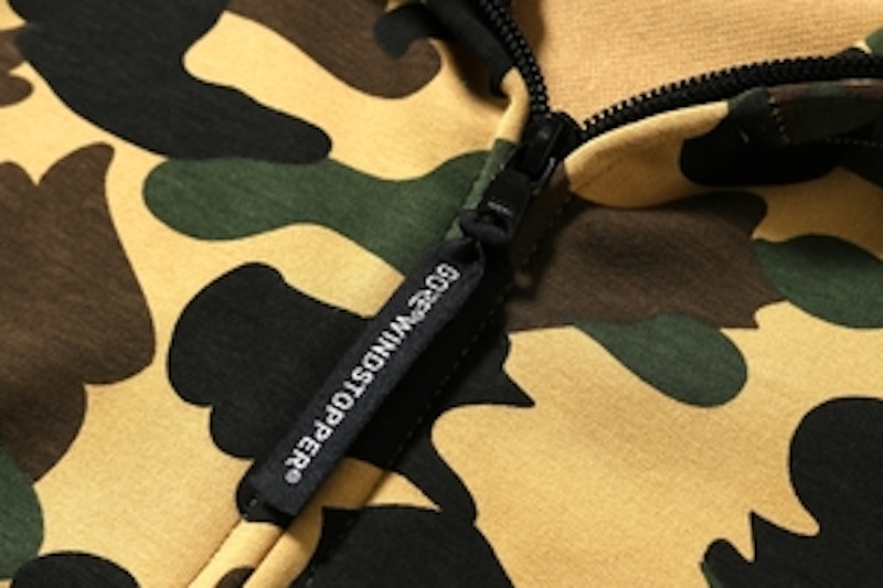 Bape 1st Camo Windstopper PONR Shark Full Zip Hoodie Yellow 圖 3