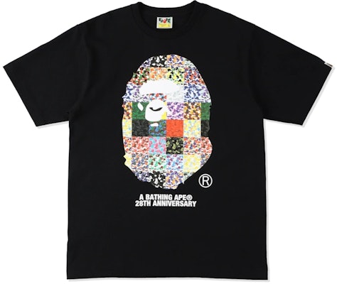 BAPE 28th Anniversary Ape Head Tee Black Buy BAPE 28th Anniversary Ape Head Tee Black