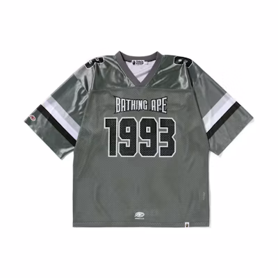 BAPE Alphabet Numeric Stripe V-Neck Sports Short Sleeve T-Shirt. 0ZXTEM109013K