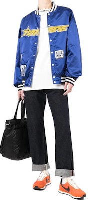 BAPE 藍色字母印花長袖飛行夾克外套. ALJ7-502-XXI Lookbook BAPE 藍色字母印花長袖飛行夾克外套. ALJ7-502-XXI