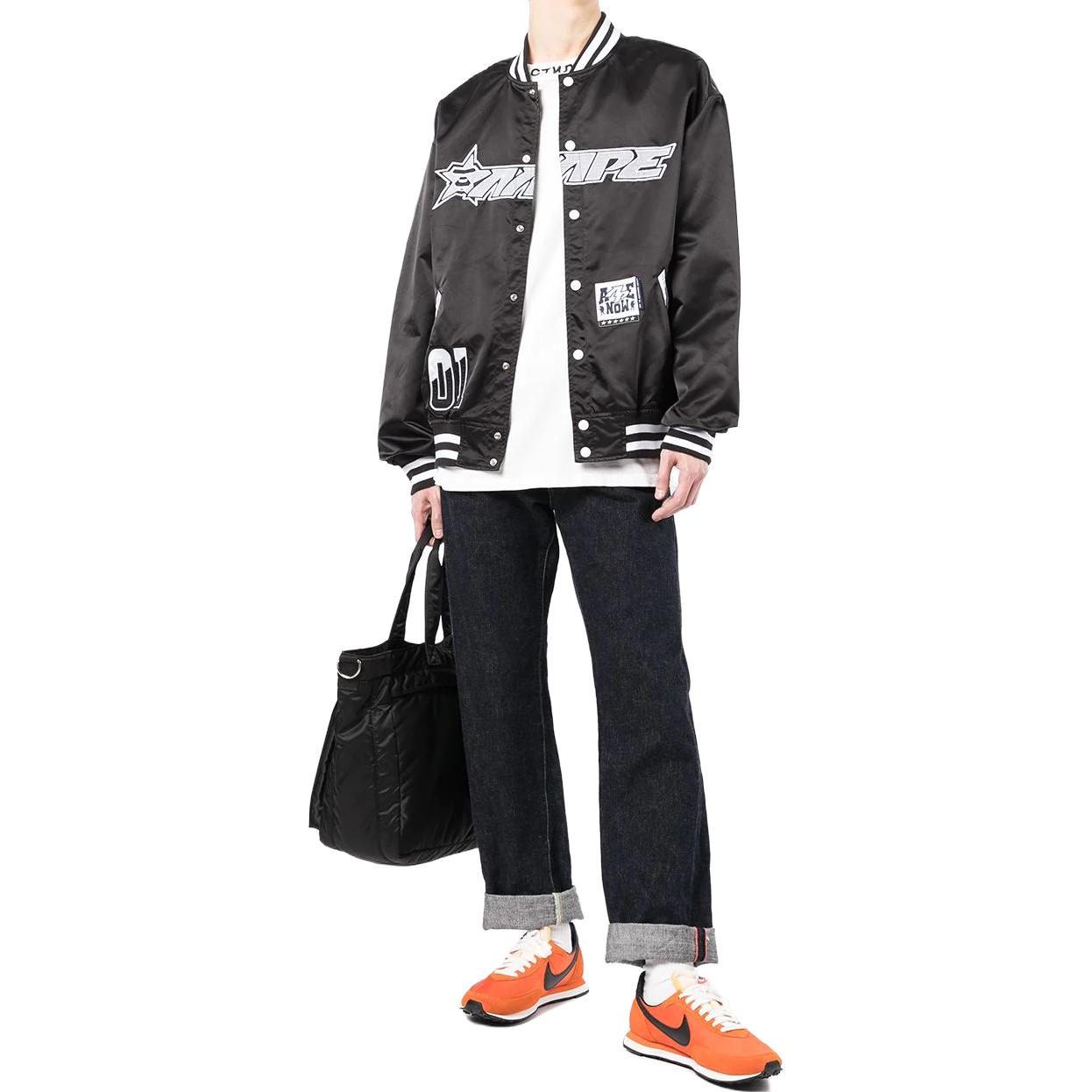 Sizing BAPE 藍色字母印花長袖飛行夾克外套. ALJ7-502-XXI