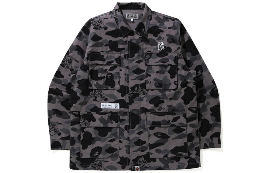 Order BAPE迷彩刺繡徽章字母Logo長袖襯衫 0ZXSTM13103XG