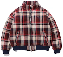 BAPE Checkered High-Neck Graphic Print Zip-Up Jacket 1J80-144-008 BAPE Checkered High-Neck Graphic Print Zip-Up Jacket 1J80-144-008