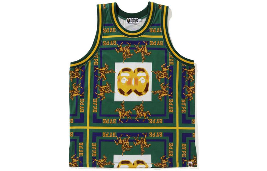 BAPE  Double Ape Logo Horse Graphic Casual Tank Top. 0ZXVTM109008G