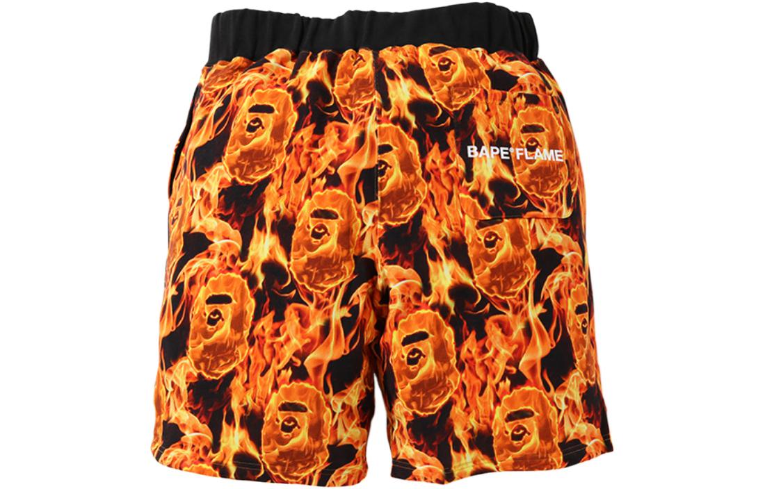 BAPE  Elastic Casual Shorts with Ape Badge and Flame Design. 0ZXSPM153014E 圖 5