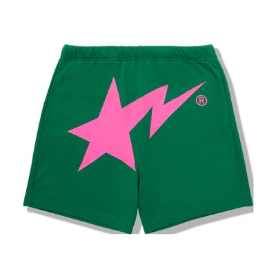 BAPE Elastic Waist Straight-Leg Shorts with Star Letter Print 0BSSPBA00001G
