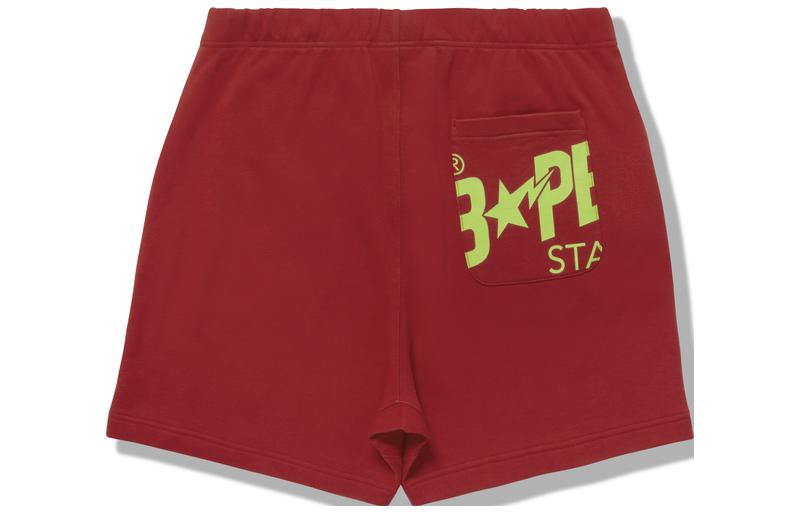BAPE  Elastic Waist Straight-Leg Shorts with Star Letter Print 0BSSPBA00001G 圖 3