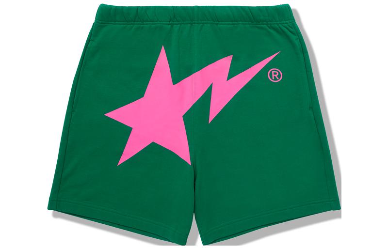 BAPE  Elastic Waist Straight-Leg Shorts with Star Letter Print 0BSSPBA00001G 圖 4
