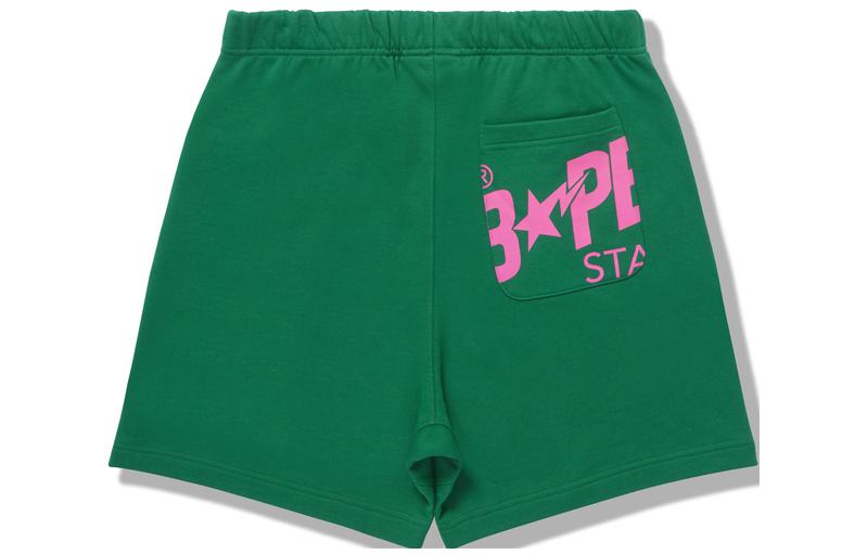 BAPE  Elastic Waist Straight-Leg Shorts with Star Letter Print 0BSSPBA00001G 圖 5