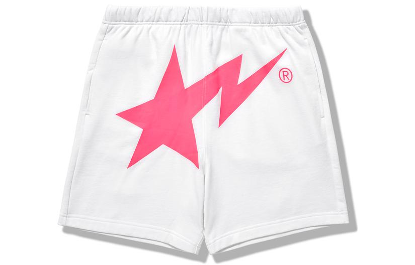BAPE  Elastic Waist Straight-Leg Shorts with Star Letter Print 0BSSPBA00001G 圖 6